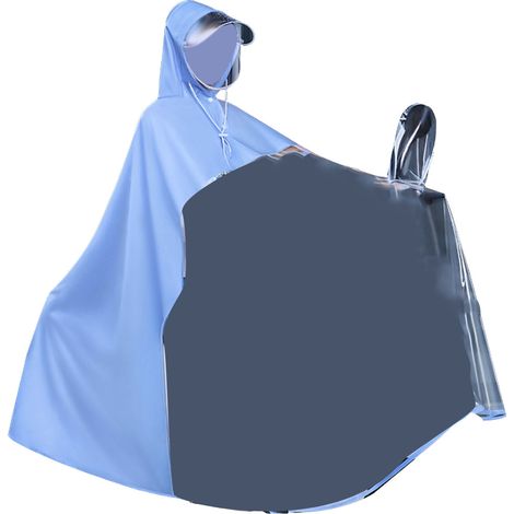 Poncho de pluie moto long transparent imperméable coupe-vent en PVC pour scooter électrique et vélo (1/5)