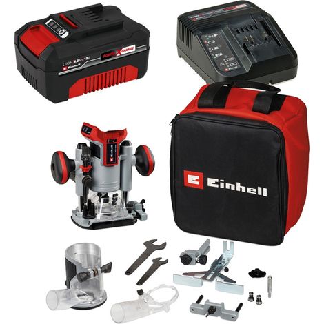 Einhell Power 18v X-Change TP-RO 18v Cordless Brushless Router + Plunge Base 4ah (1/5)