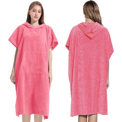 Poncho da surf con cappuccio per uomo e donna realizzato in microfibra assorbente e ad asciugatura rapida con tasche ideale per il surf, la spiaggia e il nuoto. (1/5)