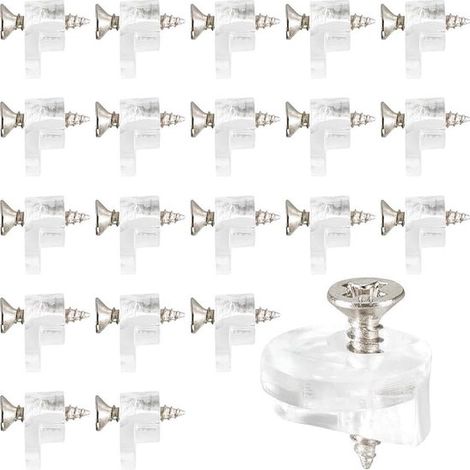 Kit de clips para sujetar cristales - 20 clips de plástico para cristales de ventanas y puertas de 13 mm de diámetro. (1/5)