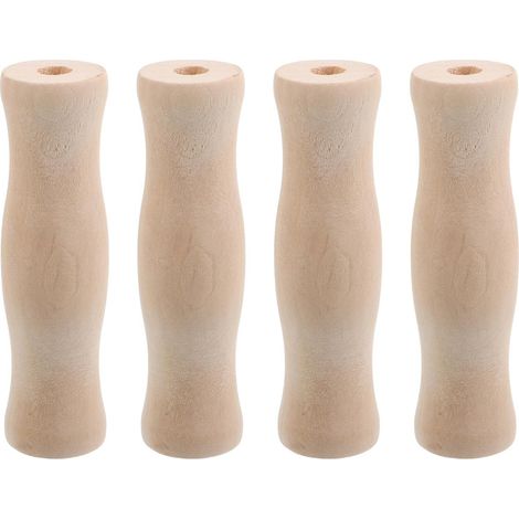 Barbecue Utensils with Wooden Handle, Pack of 4, Single Hole Handle, Heat Resistant, Non-Slip for Barbecues, Camping, Kitchen, 4.33 x 1.18 x 1.18 Inches, Practical Barbecue Accessories