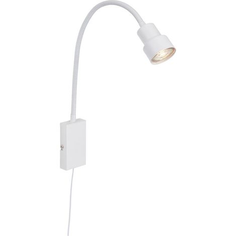 LED Wandleuchte Bettleuchte Touchfunktion Flexarm GU10 5W Weiß Briloner