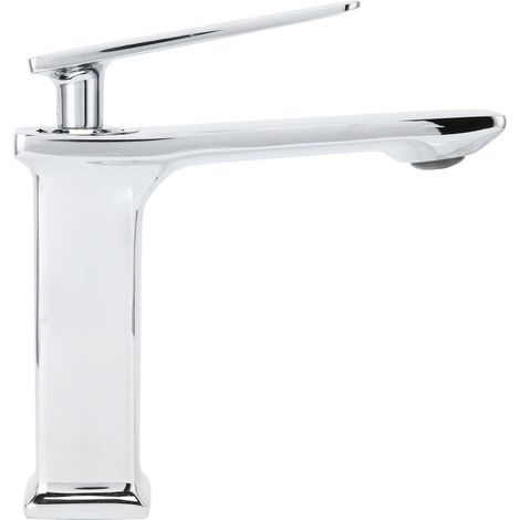 Robinet de lavabo de style nordique avec mitigeur eau chaude/eau froide et poignée longue monotrou pour salle de bain G1/2