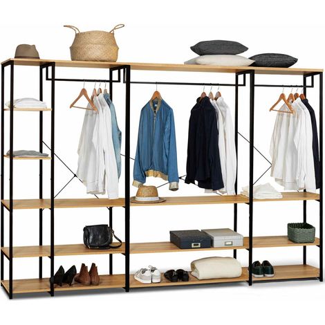 Modularer begehbarer Kleiderschrank XXL großes Fassungsvermögen B. 250 cm DETROIT Industriedesign (1/5)
