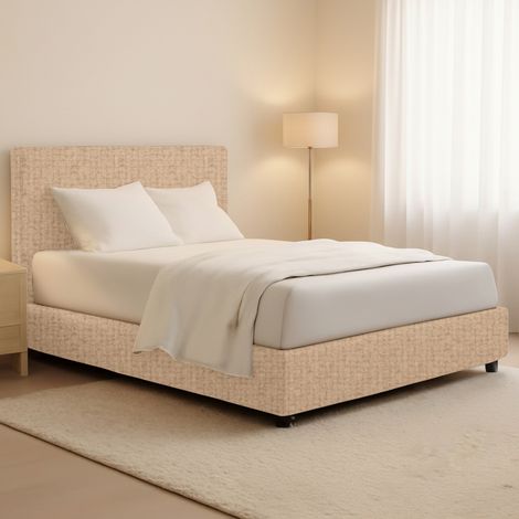 Letto Matrimoniale Lichfield, Sfoderabile, Contenitore Made in Italy, Beige (1/5)