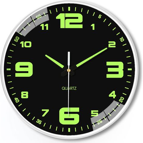 Sollbry Horloge Murale Numérique silencieuse sans tic tac Lumineuse 25 cm Design Moderne Grande Digitale à Piles-Facile à Lire-pour Chambre, Maison, Cuisine (1/5)