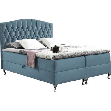 Lit boxspring Urbs, Kronos 31, Continental, Double, 140x200, Tissu, Disponible, 142x207x138cm (1/5)