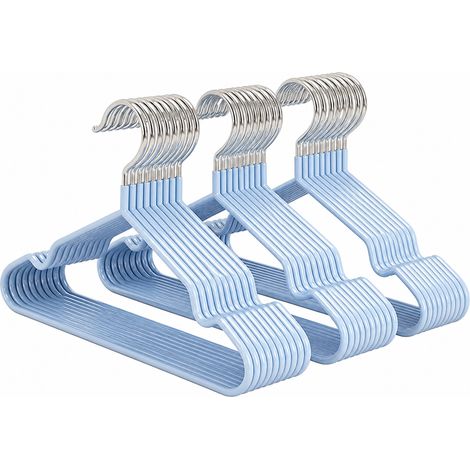 Cintres enrobés plastique antidérapants bleu 40