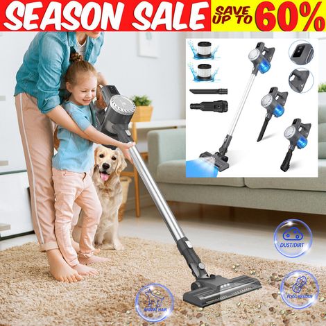 Household Cordless Vacuum Cleaner, 6 in1 Cordless Stick Vacuum Cleaner with 22000Pa Suction, 2.0Ah Battery Max 35Mins Runtime, Lightweight Quiet Wireless Vacuum for Hardwood Floor Carpet Pet Hair (1/4)