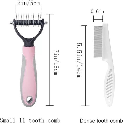 Flea Comb Brush Dogs Cats Grooming Brushes Short Hair Undercoat Removes Felting S Pink (1/4)
