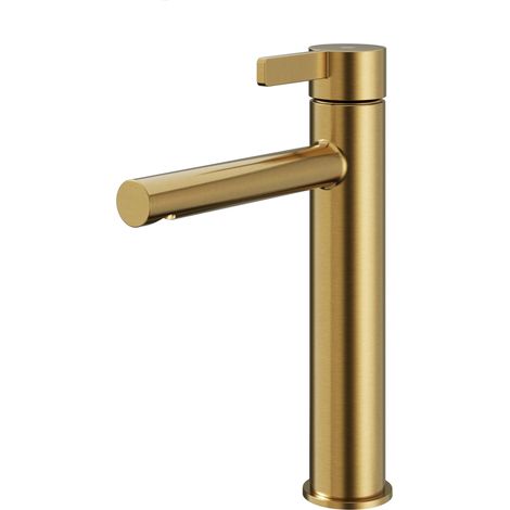 BERNSTEIN - Robinet mitigeur monocommande lavabo laiton Or brossé, Fonctions économie d'eau CloudFlow - 4,5x25,9x20cm - MILOU L
