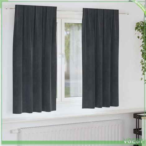 4107259 Rideaux occultants 2 pcs Gris clair 140 x 175 cm Velours (1/5)