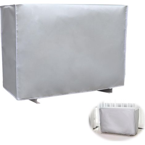 1 Housse Climatiseur Extérieur Tissu Oxford Argenté Imperméable Anti-UV 86x28x54cm Jardin (1/5)