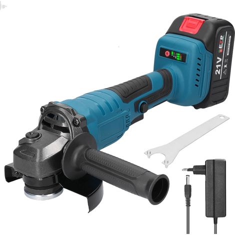 Meuleuse d'angle, moteur sans balais, design compact, 1 Batterie (1/2)