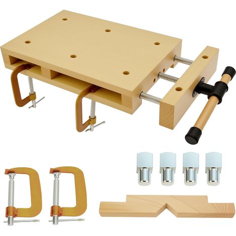 Portable Wood Workbench 46cm with Vice Foldable Planing Bench