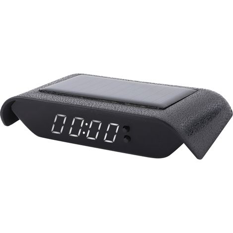 Horloge numérique de voiture Camion Solaire Date Heure Température Écran LCD Câblage Inclus Lumière Blanche (1/5)