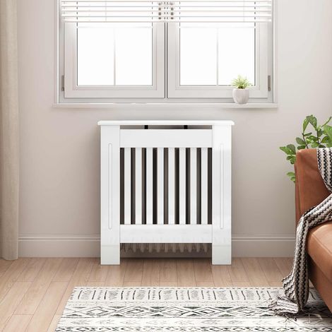vidaXL Cache-Radiateur Blanc brillant 78 x 19 x 81,5 cm (1/5)