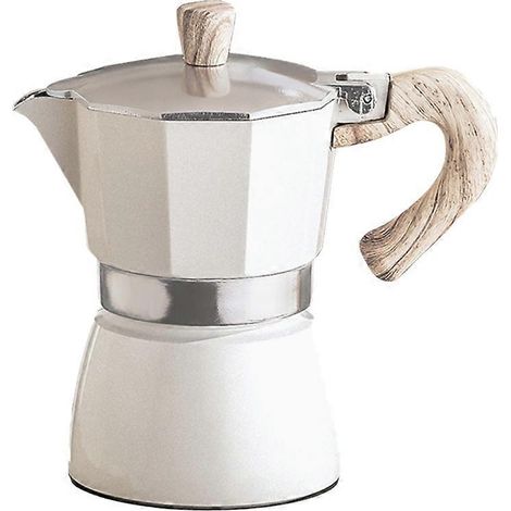 1 cafetière manuelle à infusion manuelle, cafetière Moka domestique, cafetière expresso (blanche)-15X12X10CM-White (1/3)