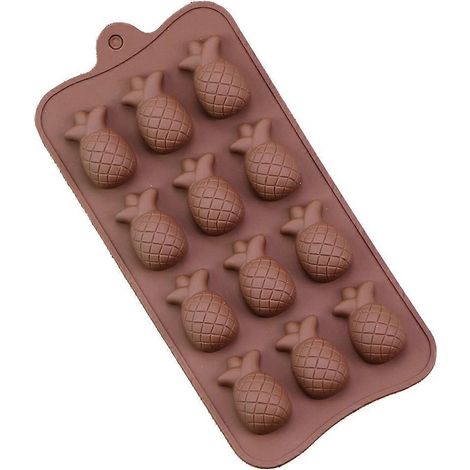 Moule en silicone ananas 3D, 12 cavités pour pâtisserie, chocolat, mousse, gâteaux et desserts français (1/4)
