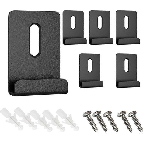 Kit de 6 clips de fixation métalliques pour miroirs à canal large, noir. (1/5)