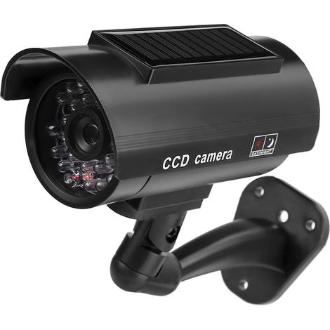 Caméra de Sécurité Solaire Factice avec Effet Lumineux, Antichoc et Étanche IP65 (1/5)