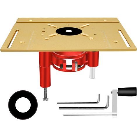 Plate-forme élévatrice de routeur, système de levage manuel, Kit de scie à Table, plaque de Base, noir et or (1/5)