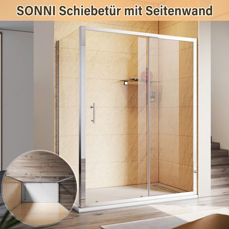 SONNI 160x90cm Duschkabine Schiebetür Duschabtrennung Duschkabine (1/5)