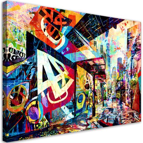 Tableau sur toile Tableau sur toile Ville colorée 100x70 (1/5)