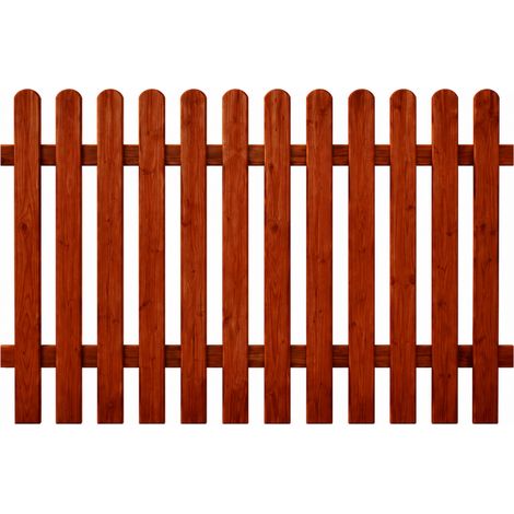 Staccionata In Legno Per Giardino Orto E Recinti Decorativi Con Doghe Verticali Arrotondate Protezione Outdoor Resistente Agli Agenti Atmosferici 180 x 100 Cm Legno Scuro