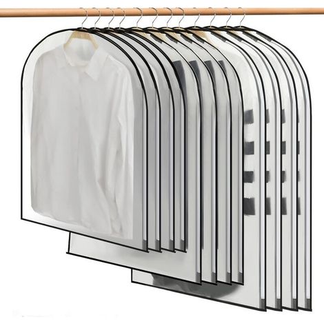 Housses de Vêtements, 12 Pcs Housse pour Costume, Sac de Vêtement, Protection Transparentes Anti-poussière Imperméables(Sx4+Mx4+Lx4) (1/5)