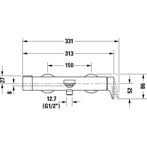 Duravit Tulum Wannenmischer Aufputz, mit Umstellventil, (1/5)