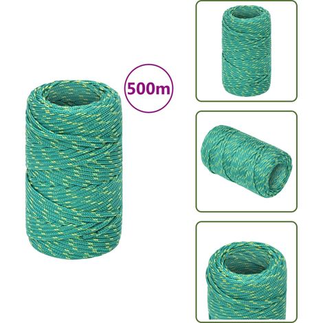 Corde de bateau Vert 2 mm 500 m Polypropylène - Corde De Bateau - Corde Marine - Polypropylène - Corde Tressée - Amarrage (1/5)