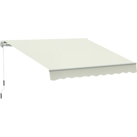 Store banne à manivelle en aluminium et polyester 3 x 2,5 m, blanc (1/5)