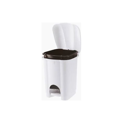 PATTUMIERA CAROLINA APERTURA A PEDALE CON SECCHIO INTERNO- - cm.20x22,5x29,7 lt.6 bianca - 4 pezzi TONTARELLI