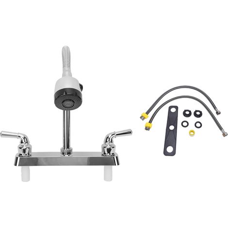 Robinet de cuisine RV, évier à bec Flexible avec deux poignées pour Camping-Car et véhicules de Camping (1/5)