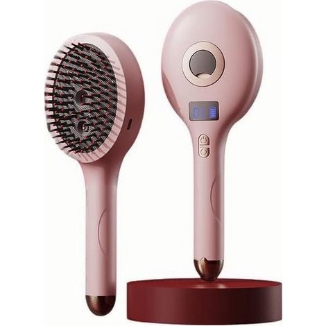 Brosse de massage du cuir chevelu – Rose – Électrique – Brume d’huile essentielle – 4 modes – LCD – Type-C (1/5)