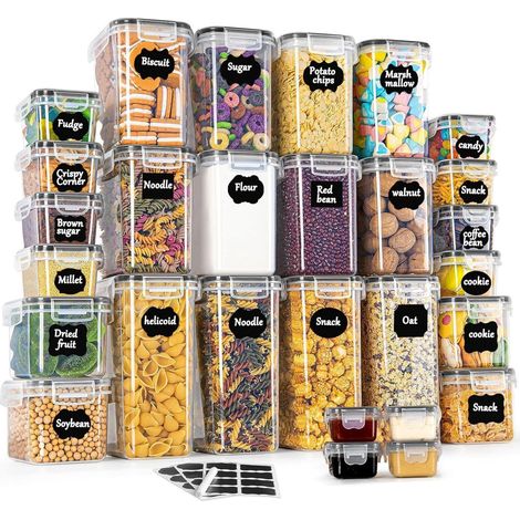 Vorratsdosen 28er Set, luftdicht, BPA-frei, für Küche, Müsli, Mehl, Kaffee (1/5)