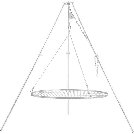 BBQ-Toro Dreibein Schwenkgrill mit Ø 100 cm Grillrost, verzinktes Eisen, Höhenverstellbar 119-184 cm (1/5)