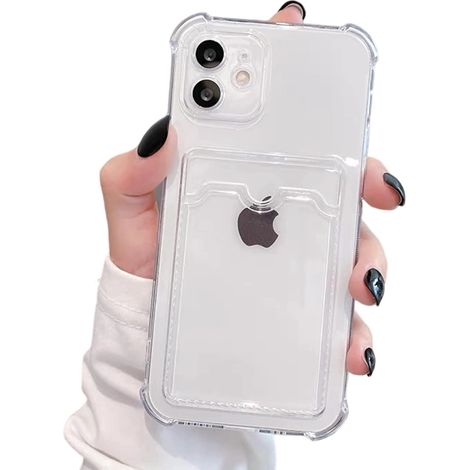 Etui iPhone 11 - Etui Transparent avec Porte-Carte Intégré - Bumper TPU Antichoc - Bordures Surélevées - Compatible iPhone 11 6,1 Pouces - 1 Pièce (1/5)