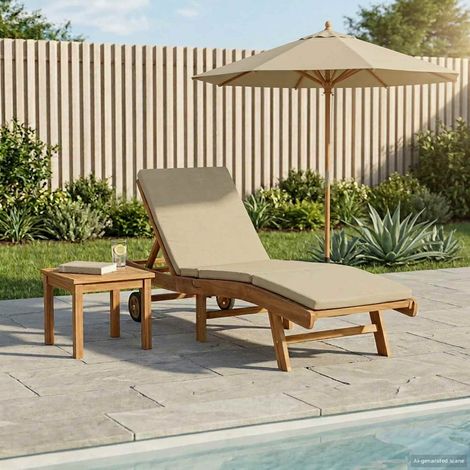 vidaXL Lettino da sole Marrone e Beige Poliestere