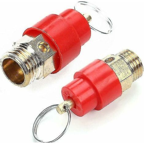 Sicherheitsventil – Druckbegrenzungsventil für Luftkompressoren – 1/4 Zoll – Einstellbarer Druck 0 bis 1 MPa – 2er-Pack (1/5)