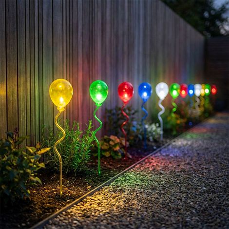 10x LED Lampe d'extérieur Lampe de jardin Capteur crépusculaire Multicolore H 60 cm (1/5)