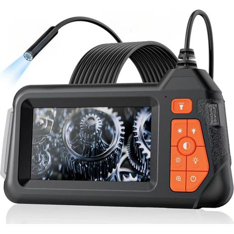 Telecamera di ispezione endoscopica industriale HD da 4,3", telecamera endoscopica a serpente impermeabile da 5,5 mm con 6 luci LED per ispezione di autoveicoli, impianti idraulici e tubi, obiettivo s