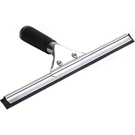 Raclette à vitres noire de 35 cm (14 po) pour le nettoyage des fenêtres – Outil de nettoyage polyvalent pour pare-brises de voiture, miroirs et portes vitrées (35 cm / 14 po, Noir)
