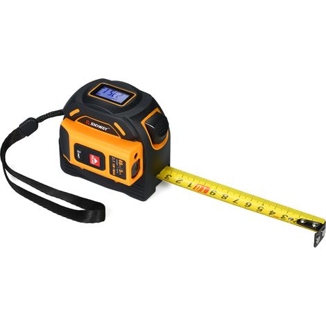 Télémètre laser numérique SNDWAY, télémètre à main infrarouge, unités commutables, 2 en 1 avec ruban mesure 5m, règle laser 40m, écran LCD (1/4)