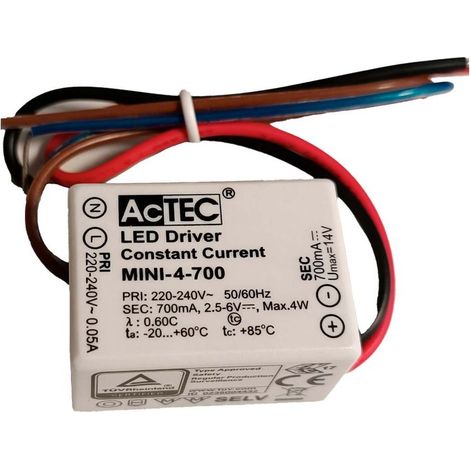 Mini Led Driver IP65 Corrente Costante 700mA 2,5V-6VDC 4W 48X38X21mm (1/2)