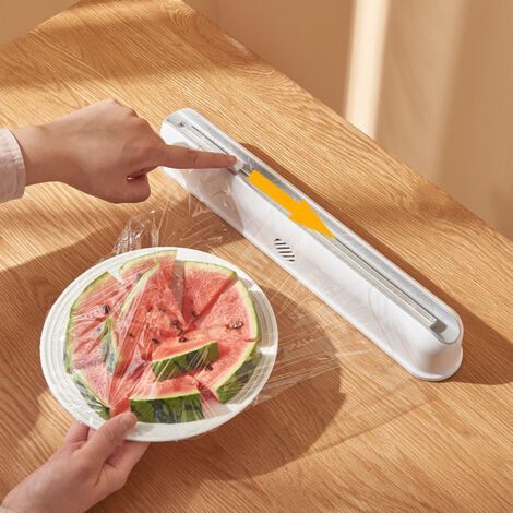 FENOPLASTICADistributeur de pellicule plastique rechargeable avec coupeur, coupe-film alimentaire robuste (1/5)