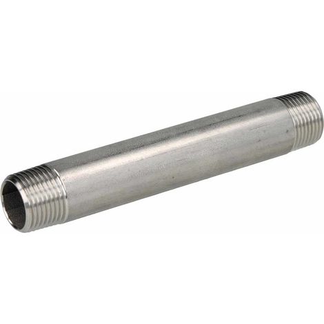 Mamelon fileté Inox à visser MM2 1/2 - Lg 80 mm