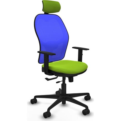 Sedia da ufficio piqueras y crespo Jorquera blu tessuto rete (1/2)