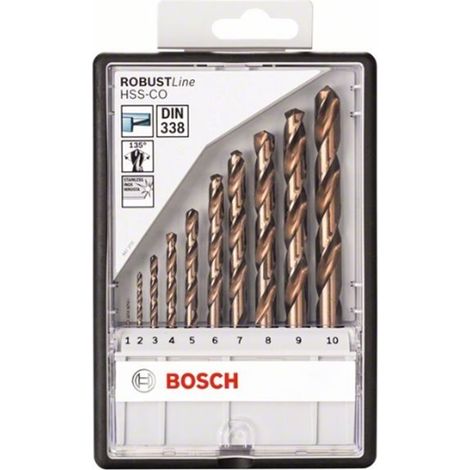 Bosch Robust Line Juego de 10 Brocas para Metal Doradas